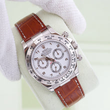 Carica l'immagine nel visualizzatore di Gallery, Rolex Daytona ref. 116519 White Arabic Dial - White Gold 18K - Leather Strap