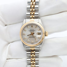Załaduj obraz do przeglądarki galerii, Rolex Datejust Lady ref. 69173 Steel/Gold - Silver Diamonds Dial - Jubilee Bracelet