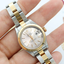 Załaduj obraz do przeglądarki galerii, Rolex Datejust Lady ref. 69163 Steel/Gold - Oyster Bracelet - Silver with Golden Index Dial