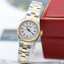 Charger l'image dans la galerie, Rolex Oyster perpetual ref. 67193 White Roman dial Oyster bracelet
