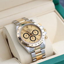 Załaduj obraz do przeglądarki galerii, Rolex Daytona ref. 16523 Steel and Gold Champagne Dial Oyster Bracelet - Full Set