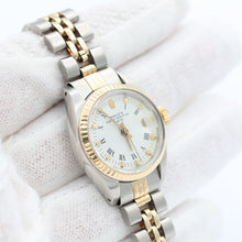 Załaduj obraz do przeglądarki galerii, Rolex Lady-Datejust ref. 6917 Steel and Gold White Roman Dial Jubilee Bracelet