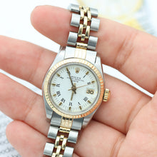 Załaduj obraz do przeglądarki galerii, Rolex Lady-Datejust ref. 6917 Steel and Gold White Roman Dial Jubilee Bracelet