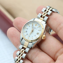 Załaduj obraz do przeglądarki galerii, Rolex Lady-Datejust ref. 6917 Steel and Gold White Roman Dial Jubilee Bracelet