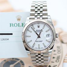 Cargar imagen en el visor de la galería, Rolex Datejust ref. 126334 White Dial Jubilee bracelet - Full Set