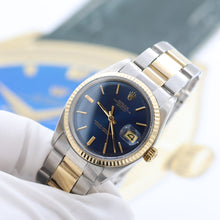 Załaduj obraz do przeglądarki galerii, ON SALE: Rolex Datejust ref. 1601 Steel/Gold Bezel - Blue Dial - Oyster bracelet