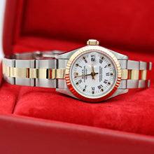 Bild in Galerie-Viewer laden, Rolex Datejust Lady Ref. 69173 Stahl/Gold - weiße kleine römische Indizes Zifferblatt - Austernarmband