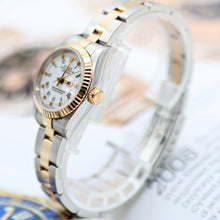 Bild in Galerie-Viewer laden, Rolex Datejust Lady Ref. 69173 Stahl/Gold - weiße kleine römische Indizes Zifferblatt - Austernarmband