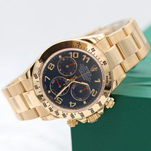 Carica l'immagine nel visualizzatore di Gallery, Rolex Daytona ref. 116528 - 18K Yellow Gold Blue Racing dial - Full Set