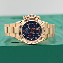 Carica l'immagine nel visualizzatore di Gallery, Rolex Daytona ref. 116528 - 18K Yellow Gold Blue Racing dial - Full Set