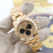 Cargar imagen en el visor de la galería, Rolex Daytona ref. 116528 - 18K Yellow Gold Champagne dial with black subdials - Full Set