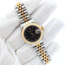 Załaduj obraz do przeglądarki galerii, Rolex Datejust Lady ref. 69173 - Black Circle Dial - Jubilee Bracelet