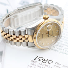 Charger l'image dans la galerie, Datejust ref. 16233 - Champagne Computer Diamonds (Big) Dial Jubilee Bracelet - Full Set