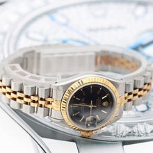 Załaduj obraz do przeglądarki galerii, Rolex Datejust Lady ref. 69173 - Black Circle Dial - Jubilee Bracelet