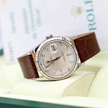 Load image into Gallery viewer, Rolex Day-Date ref. 118239 Silver Diamond Dial Leather Strap -Full set