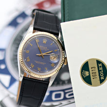Load image into Gallery viewer, Rolex Datejust ref. 16013 Blue Roman Dial - Leather Strap - Full set