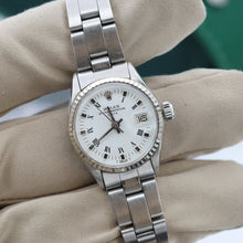 Załaduj obraz do przeglądarki galerii, Rolex Oyster Perpetual Lady Date ref. 6517 White Roman Dial - Oyster Bracelet