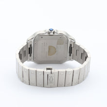 Bild in Galerie-Viewer laden, Cartier Santos blaues Zifferblatt ref. WSSA0030 – Vollständiger Satz