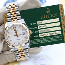 Załaduj obraz do przeglądarki galerii, Rolex Datejust ref. 116233 Silver Diamonds Millennary Dial - Jubilee - Full Set