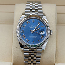 Załaduj obraz do przeglądarki galerii, Rolex Datejust ref. 126334 Blue Roman Dial Jubilee bracelet - Full Set