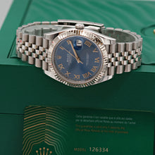 Załaduj obraz do przeglądarki galerii, Rolex Datejust ref. 126334 Blue Roman Dial Jubilee bracelet - Full Set