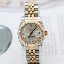 Załaduj obraz do przeglądarki galerii, Rolex Datejust ref. 179173 Silver Diamonds Dial Jubilee Bracelet - Full set