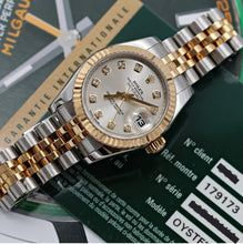 Załaduj obraz do przeglądarki galerii, Rolex Datejust ref. 179173 Silver Diamonds Dial Jubilee Bracelet - Full set