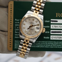 Załaduj obraz do przeglądarki galerii, Rolex Datejust ref. 179173 Silver Diamonds Dial Jubilee Bracelet - Full set