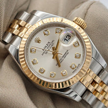 Załaduj obraz do przeglądarki galerii, Rolex Datejust ref. 179173 Silver Diamonds Dial Jubilee Bracelet - Full set
