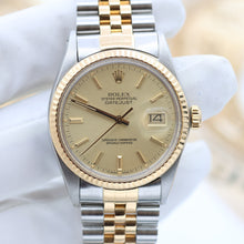 Załaduj obraz do przeglądarki galerii, ON SALE: Rolex Datejust ref. 16013 -Steel/Gold - Champagne dial (VIII)