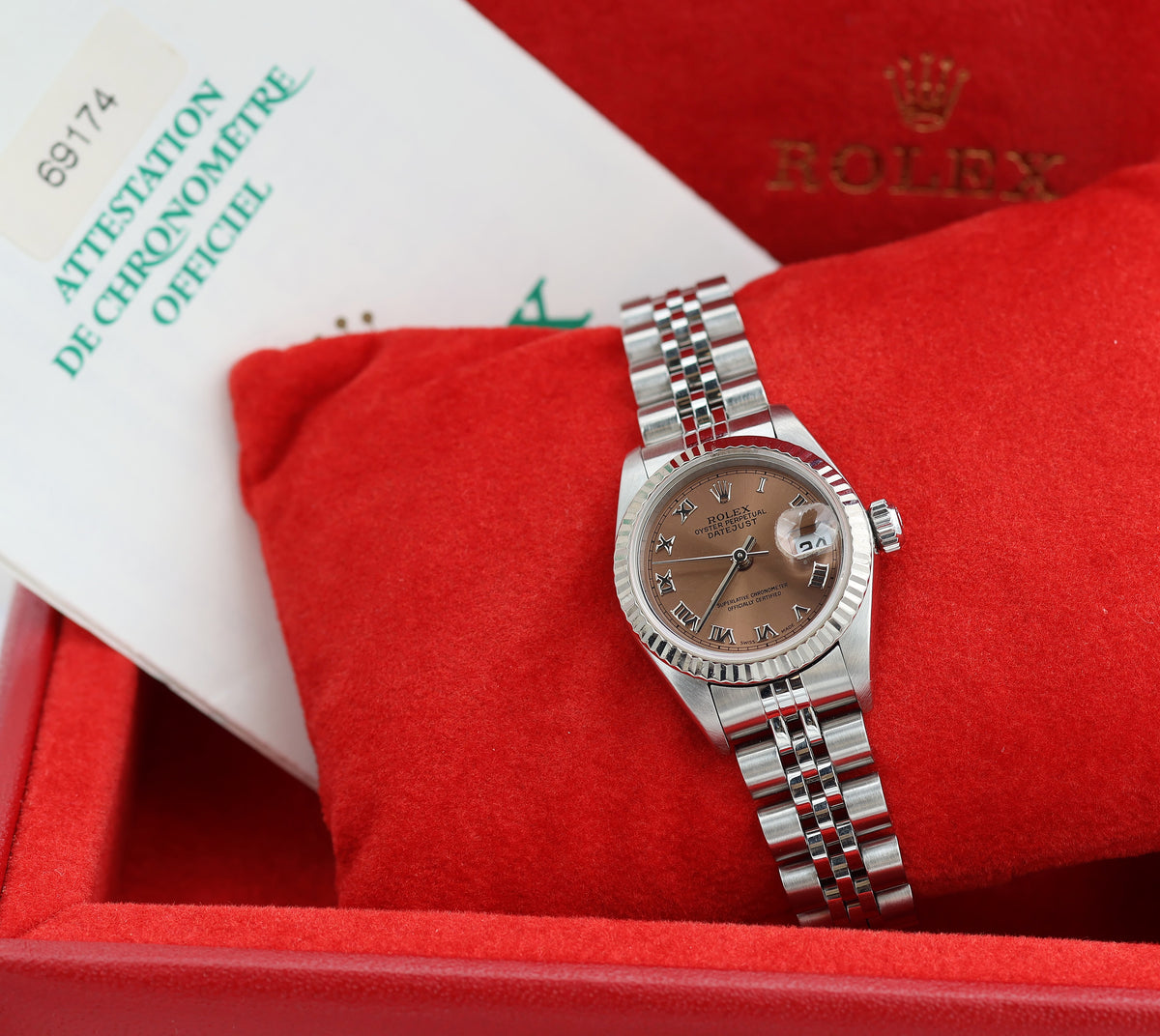 Rolex Lady-Datejust ref. 69174 - Salmon Roman Dial - Warranty