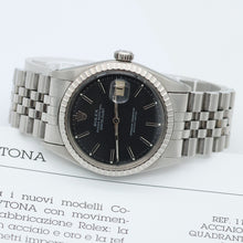 Załaduj obraz do przeglądarki galerii, Rolex Datejust ref. 1603 - Steel Bezel - Black dial - Jubilee Bracelet
