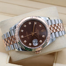 Cargar imagen en el visor de la galería, Rolex Datejust ref. 126331 Chocolate Diamonds dial Rose Gold / Steel - Oyster bracelet