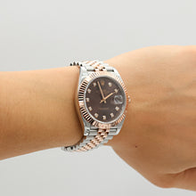 Cargar imagen en el visor de la galería, Rolex Datejust ref. 126331 Chocolate Diamonds dial Rose Gold / Steel - Oyster bracelet