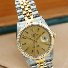 Bild in Galerie-Viewer laden, Rolex Datejust 36 Ref. 16233 Champagner -Zifferblatt mit Papieren