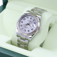 Bild in Galerie-Viewer laden, Rolex Datejust II Ref. 116334 Silber/blaues Arabisch -Zifferblatt Auster Armband - Voller Satz