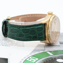 Load image into Gallery viewer, Rolex Day-Date ref. 18038 Champagne Linen Dial - Crocodile Leather strap