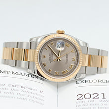 Bild in Galerie-Viewer laden, Rolex Datejust ref. 116233 Grey Roman Dial - Oyster Bracelet - Full Set