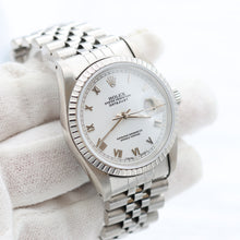 Load image into Gallery viewer, Rolex Datejust ref. 16220 White Roman (Small) Dial Jubilee Bracelet