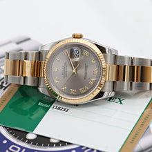 Bild in Galerie-Viewer laden, Rolex Datejust ref. 116233 Grey Roman Dial - Oyster Bracelet - Full Set