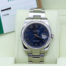 Load image into Gallery viewer, Rolex Datejust ref. 116200 Blue Roman Dial - Oyster Bracelet - Full Set