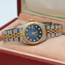 Bild in Galerie-Viewer laden, Rolex Datejust Lady Ref. 69173 Stahl/Gold - Jubiläumsarmband - Blue Degrade Diamonds Zifferblatt