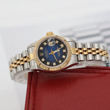 Bild in Galerie-Viewer laden, Rolex Datejust Lady Ref. 69173 Stahl/Gold - Jubiläumsarmband - Blue Degrade Diamonds Zifferblatt