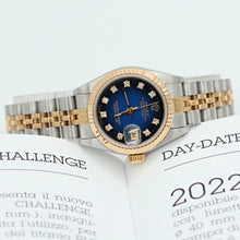 Bild in Galerie-Viewer laden, Rolex Datejust Lady Ref. 69173 Stahl/Gold - Jubiläumsarmband - Blue Degrade Diamonds Zifferblatt