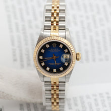 Bild in Galerie-Viewer laden, Rolex Datejust Lady Ref. 69173 Stahl/Gold - Jubiläumsarmband - Blue Degrade Diamonds Zifferblatt