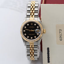 Load image into Gallery viewer, Rolex Datejust Lady ref. 69173 - Black Diamonds Dial - Jubilee Bracelet - Full Set