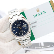 Carica l'immagine nel visualizzatore di Gallery, Rolex Datejust ref. 126234 Blue Dial Oyster bracelet - Full Set