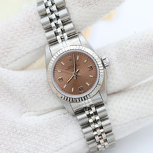 Load image into Gallery viewer, Rolex Oyster Perpetual Lady ref. 67194 Salmon 3-6-9 Dial Jubilee - Full Set