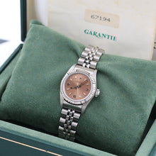 Load image into Gallery viewer, Rolex Oyster Perpetual Lady ref. 67194 Salmon 3-6-9 Dial Jubilee - Full Set