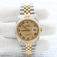 Cargar imagen en el visor de la galería, ON SALE: Rolex Datejust 36 ref. 16233 Champagne Roman dial - Full Set